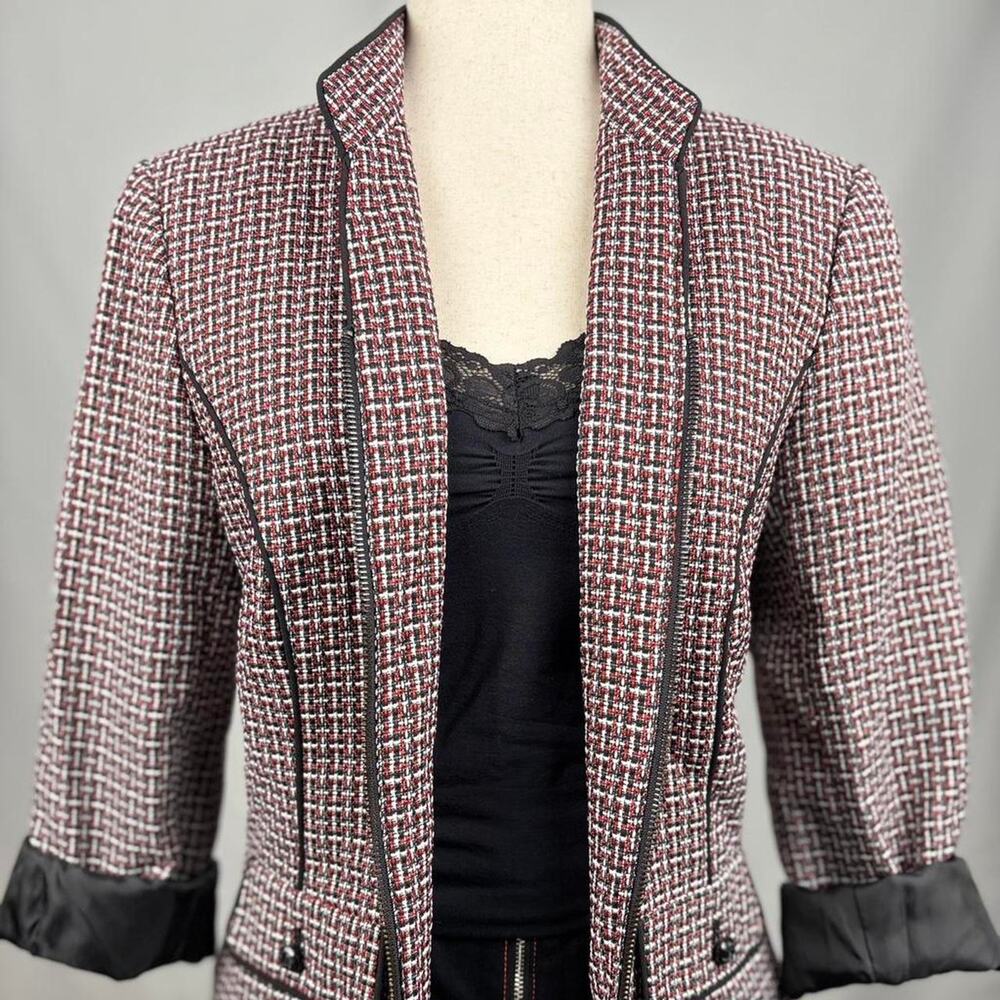 Vintage style tweed zip jacket